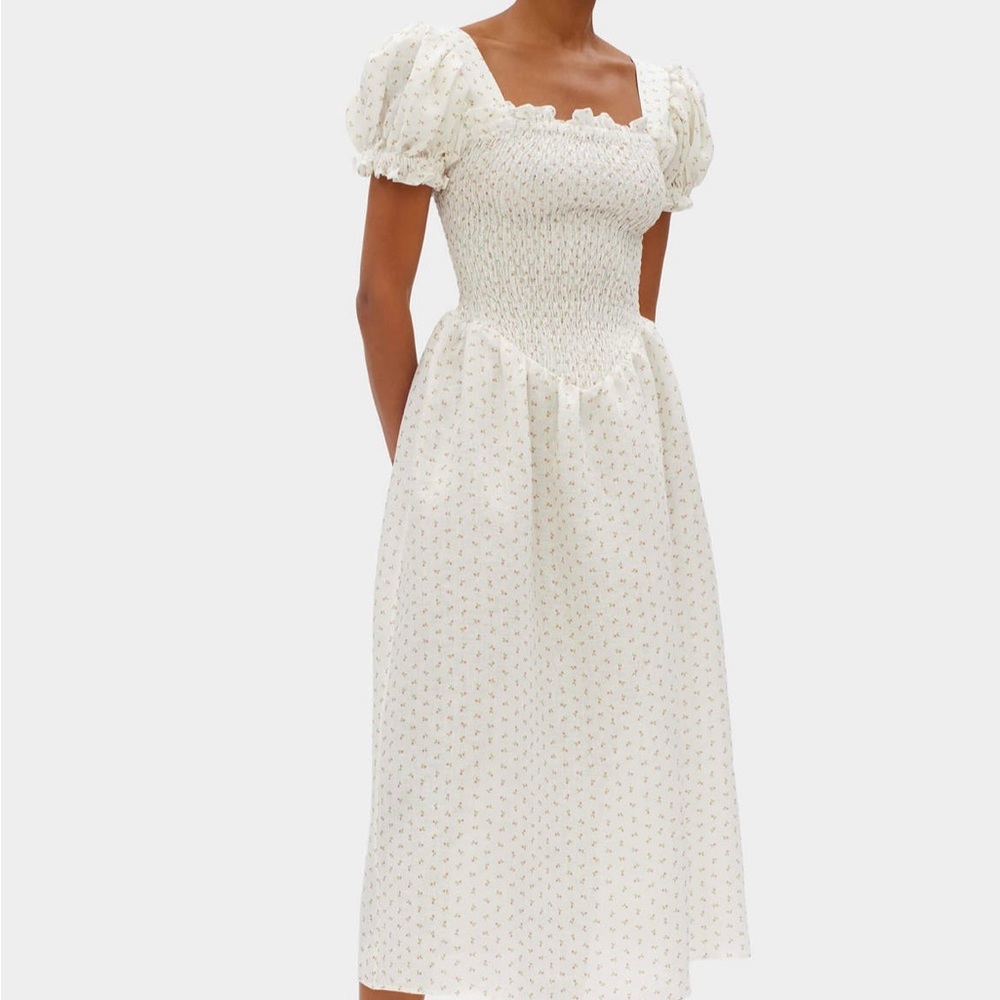 NWT SLEEPER Belle Floral Linen Midi Dress